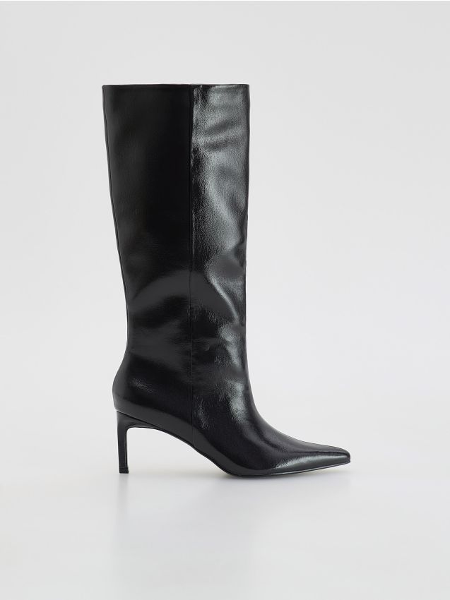 Reserved - Kozaki na obcasie - ciemnofioletowy