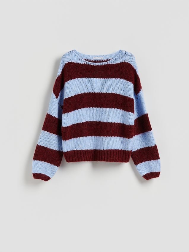 Opinie o Reserved - Sweter w paski - jasnoniebieski