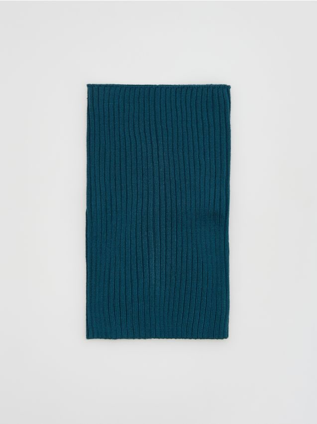 Reserved - Dzianinowy komin z wiskozą - ciemny turkus