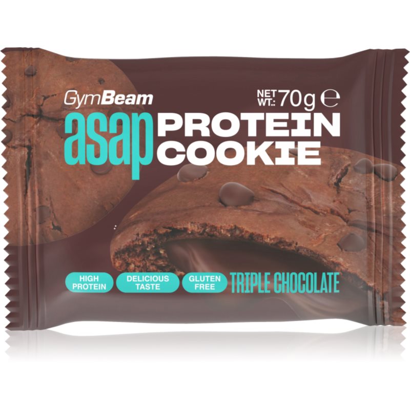 GymBeam ASAP Protein Cookie herbatniki proteinowe smak Triple Chocolate 70 g
