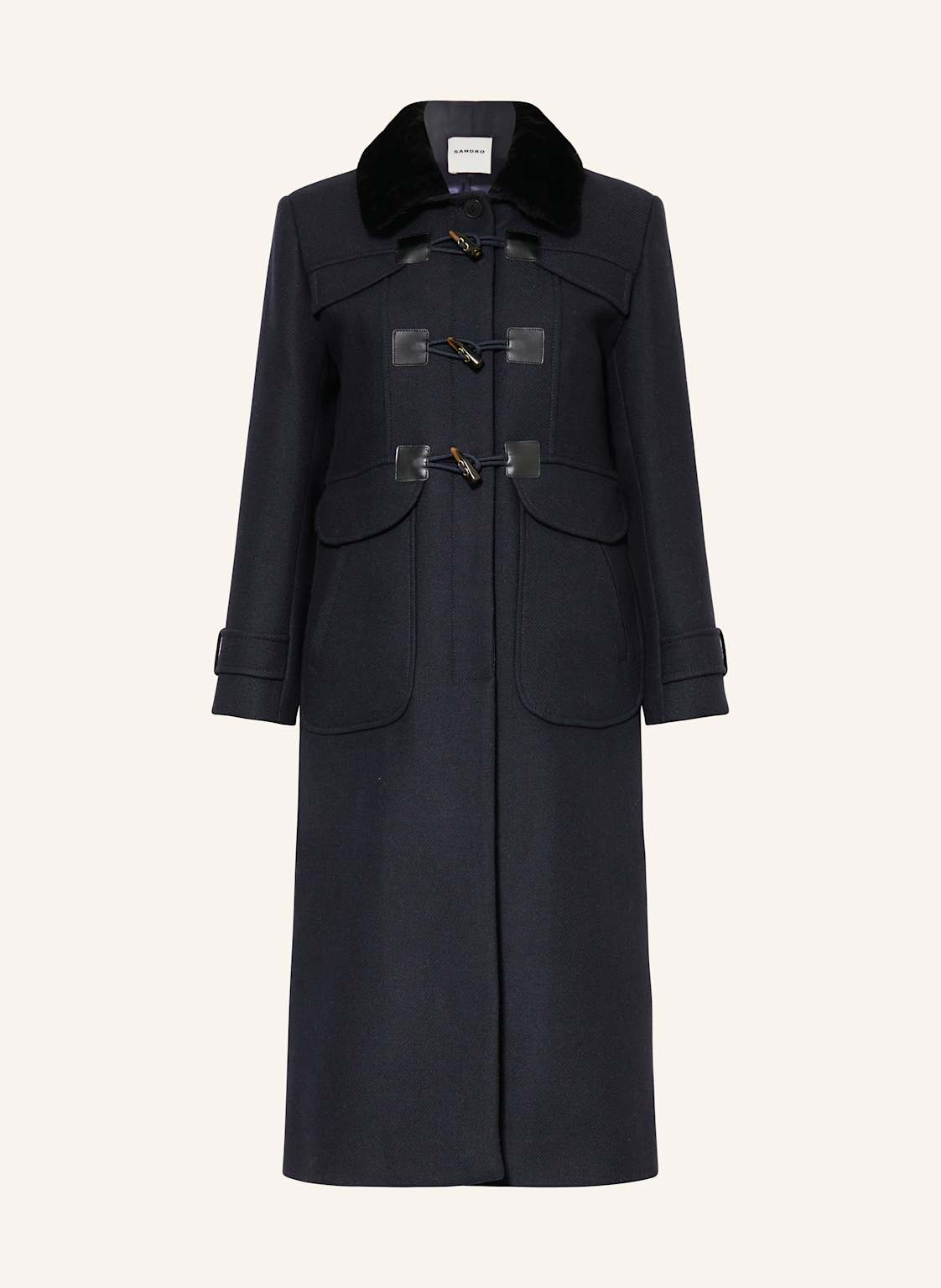 Sandro Płaszcz Z Mieszanki Materiałów blau