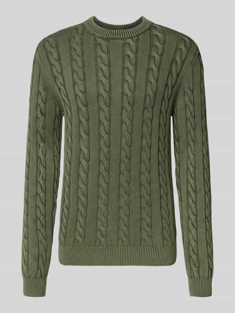 Sweter z dzianiny z prążkowanymi wykończeniami