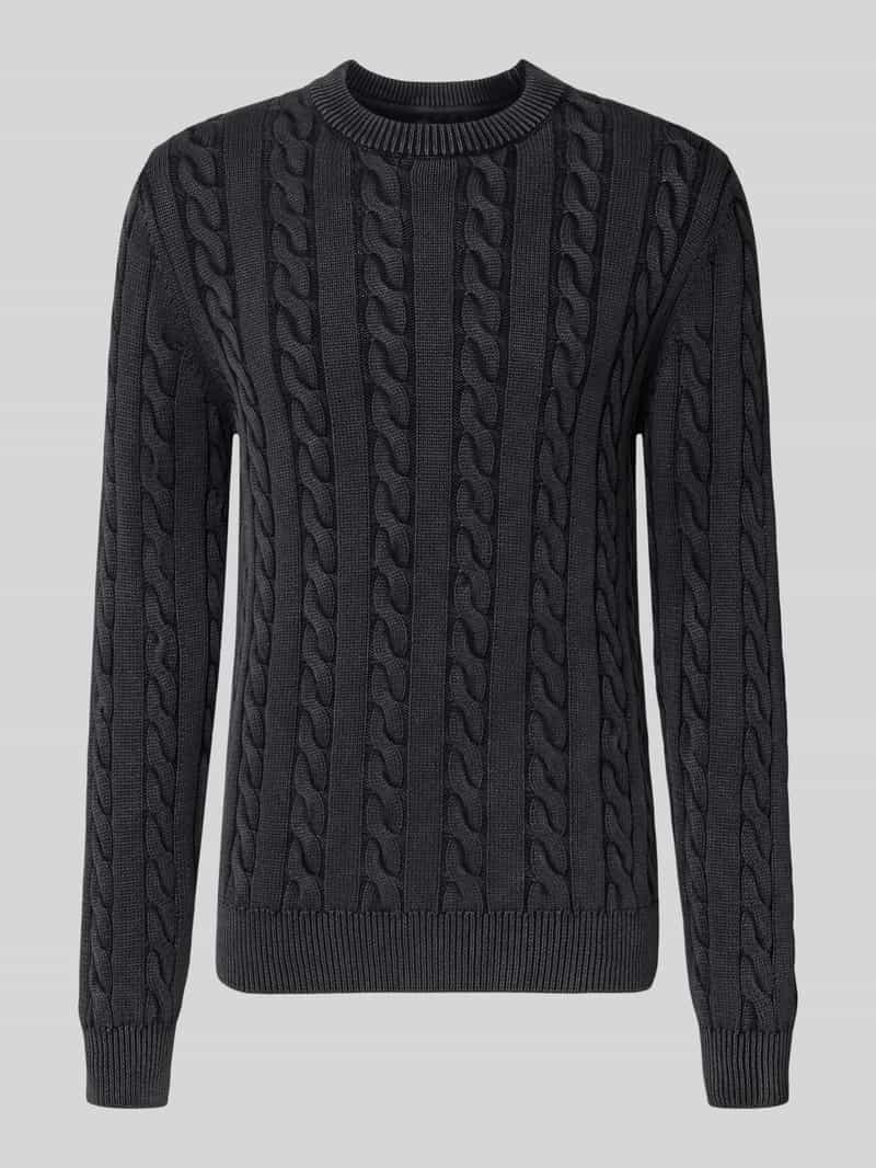 Sweter z dzianiny z prążkowanymi wykończeniami