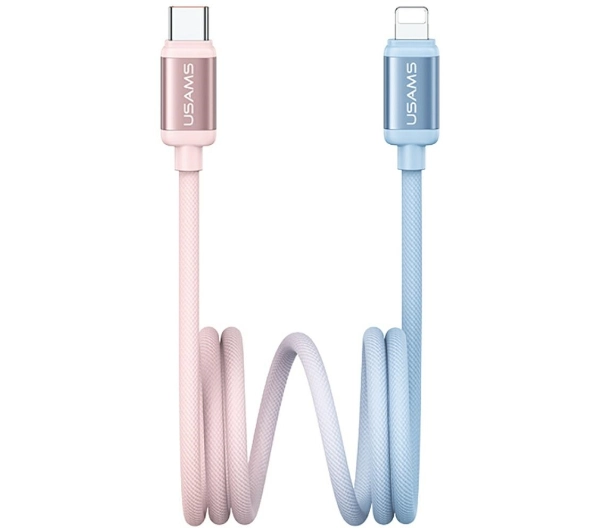 USAMS Bicolor Series PD 30W USB-C do Lightning 1,2m Niebiesko-różowy