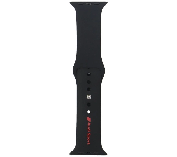 AUDI Sport Red Logo Silicone Watch Strap do Apple Watch 44/45/46/49mm Czarny