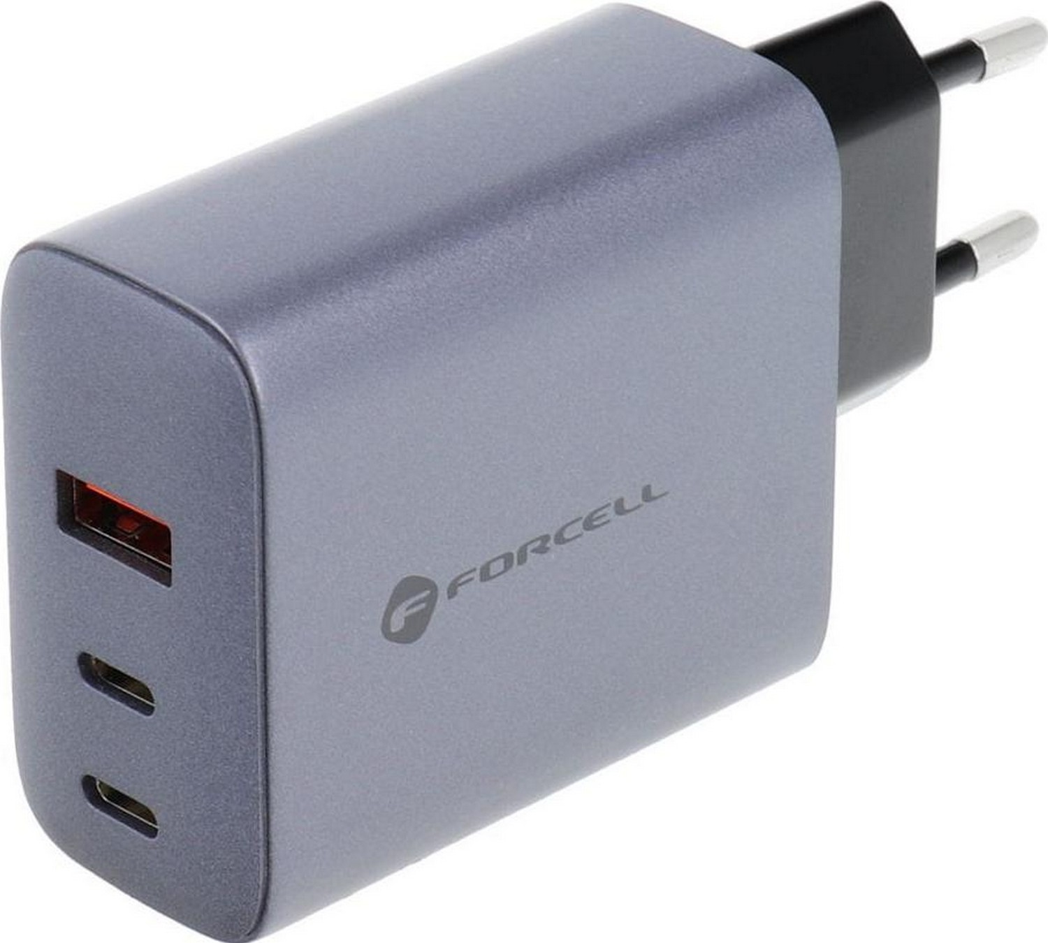 FORCELL F-ENERGY GaN VT-42B ładowarka sieciowa 2 x Typ C + USB A PD QC4.0 4A 65W szara