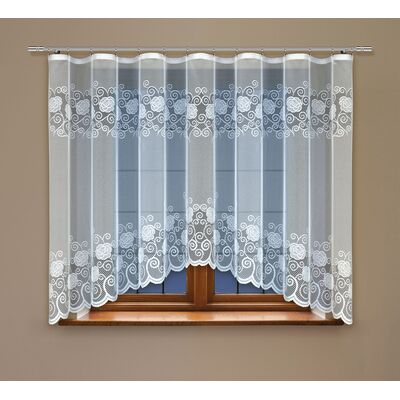 Firanka żakardowa odpasowana z wszytą taśmą marszczącą 160 x 300 cm