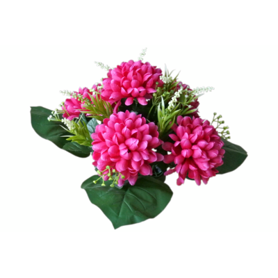 Stroik dekorowany w donicy 5 chryzantem mix