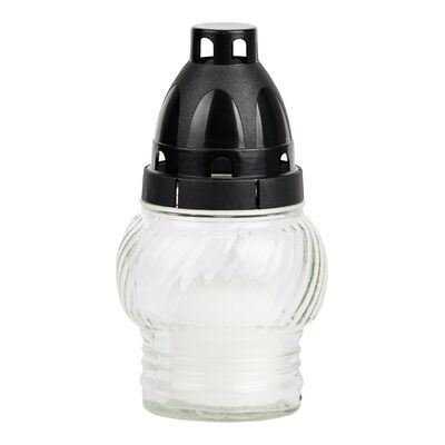 Znicz szklany 12,5 x 15 cm biały