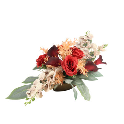 Stroik w podłużnej misie calla róża storczyk 77 x 48 cm