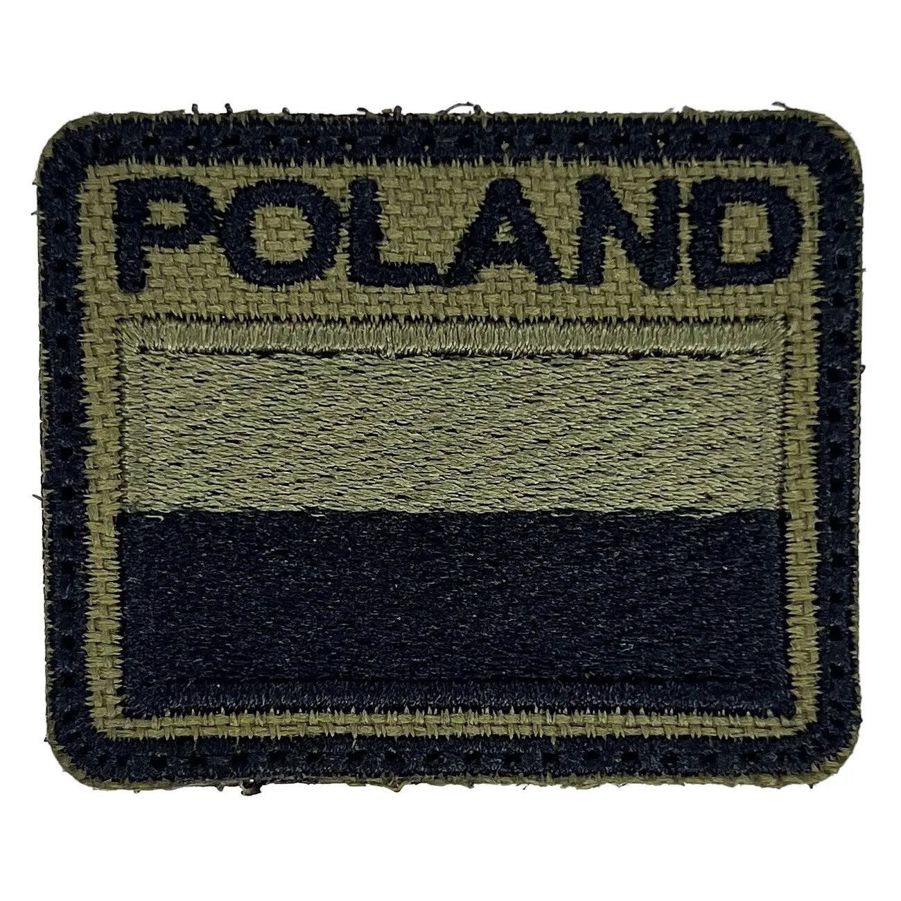 TM Naszywka flaga Polski z napisem Poland 52 x 42 mm - Olive