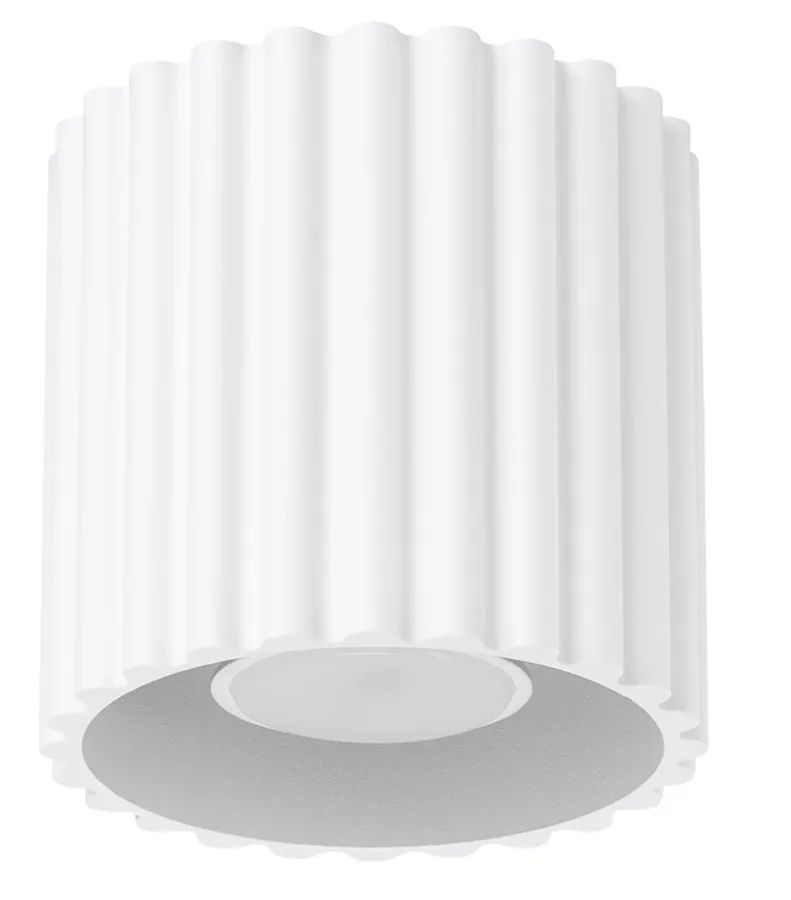 Biała lampa sufitowa ryflowana T1-P14