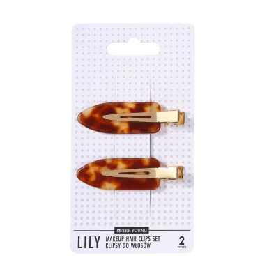 Sister Young Lily Makeup Hair Clips Set klipsy do włosów Dark Brown 2 szt.