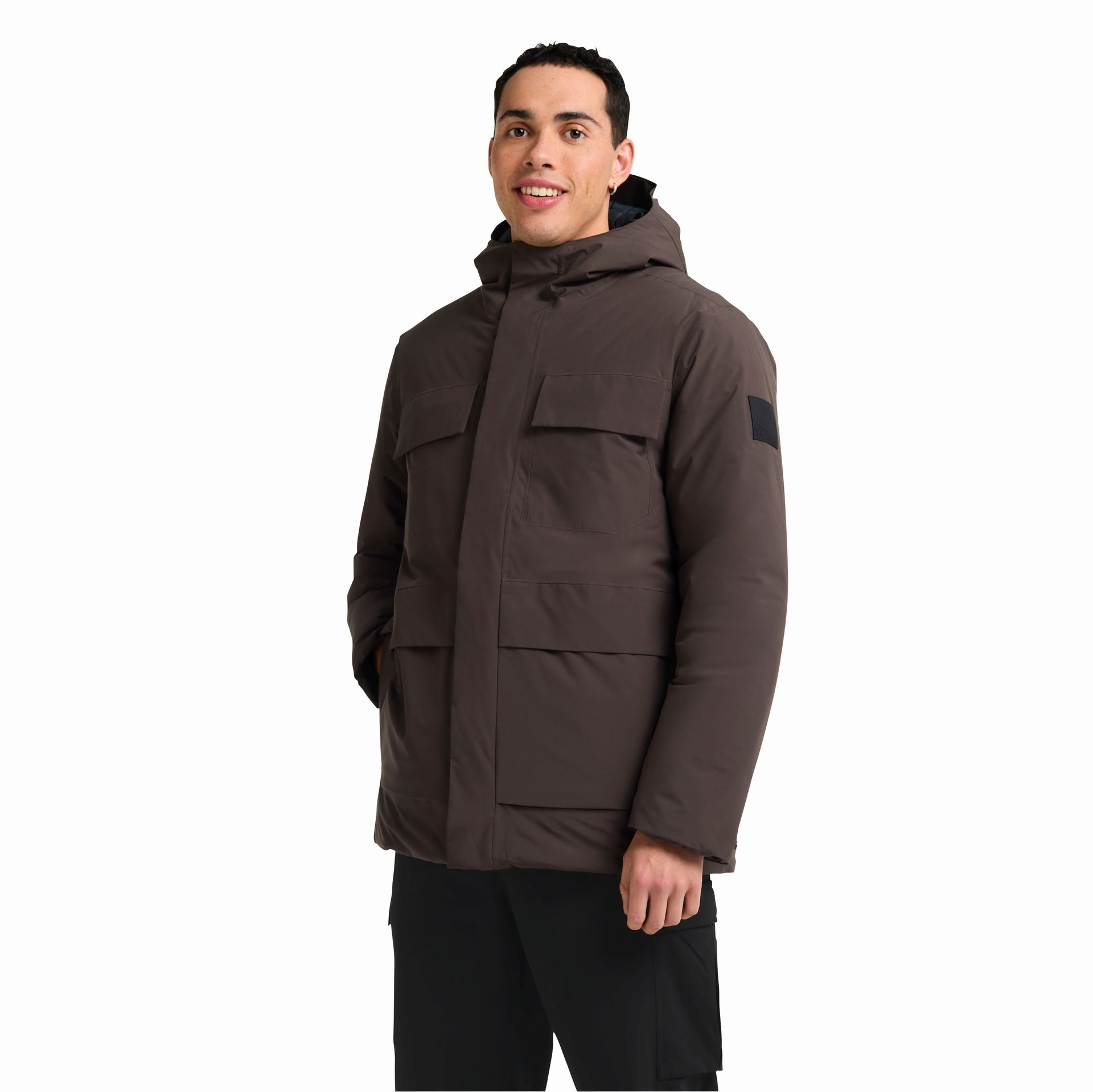 Męska kurtka przeciwdeszczowa Jack Wolfskin BRANDENBURGER JKT M peat - S