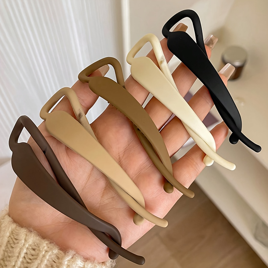 TEMU 5 szt. Damskie Spinki do Włosów 4,33 Cala - Minimalistyczne Eleganckie Gładko Wykończone Spinki na Codzień, Śluby, Imprezy, Podróże - Czarny,