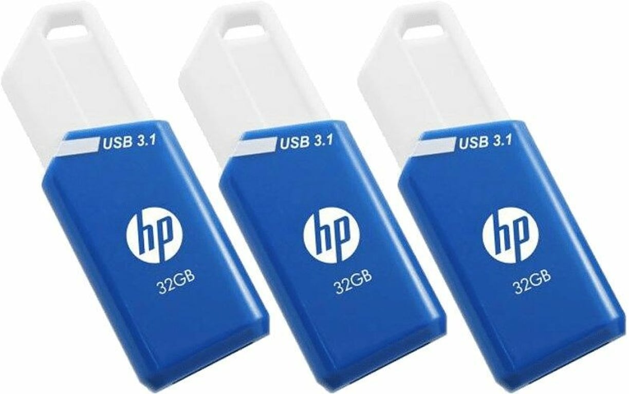 HP x755w Triple Pack pamięć USB 32 GB USB Typu-A 3.2 Gen 1 (3.1 Gen 1) Niebieski, Biały P-HPFD755W32X3-GE