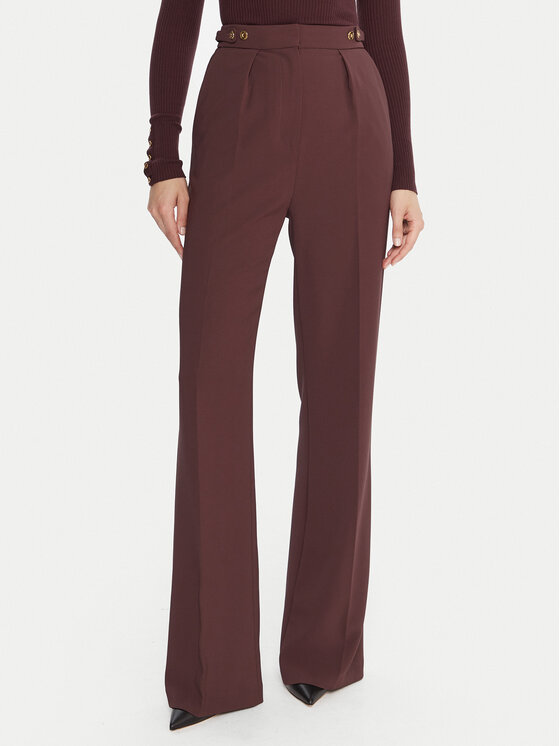 Elisabetta Franchi Spodnie materiałowe PA-099-56E2-V390 Bordowy Regular Fit