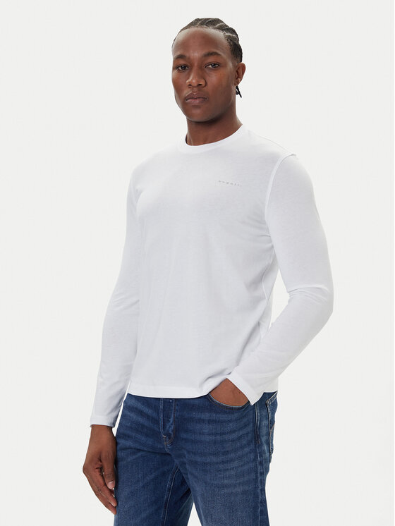 Bugatti Longsleeve 8330-85044D Biały Regular Fit