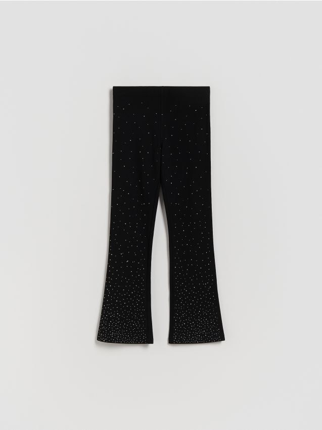 Reserved - Bawełniane legginsy z aplikacją - czarny