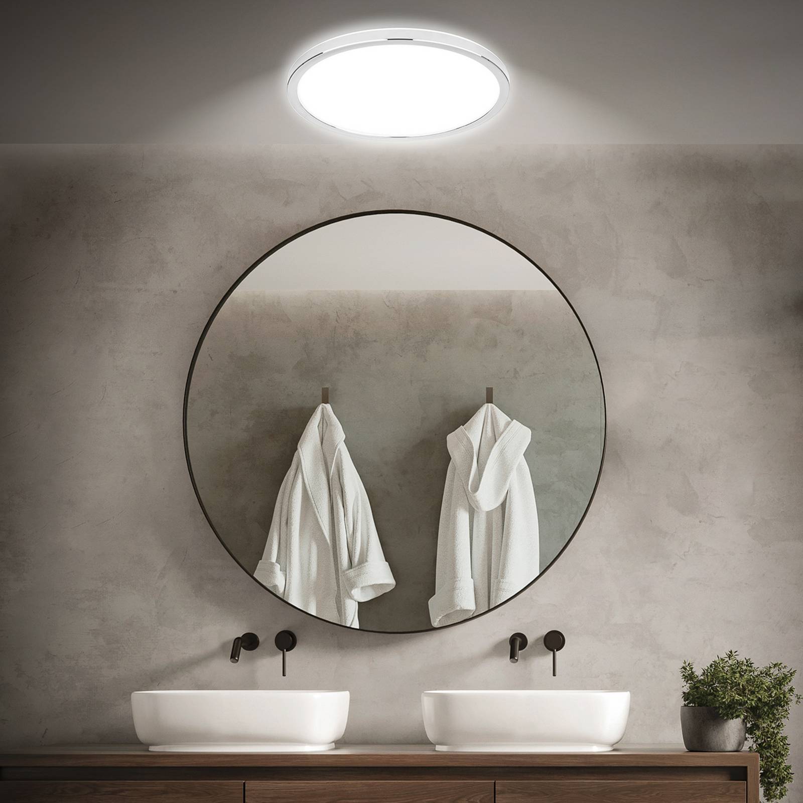 Briloner Lampa sufitowa Pulap, chromowy / srebrny, łazienka, metal, nowoczesny