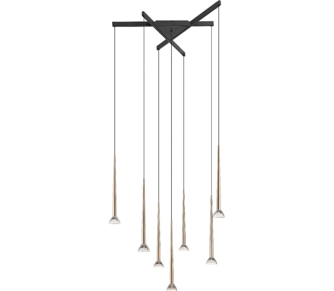 Zuma Line P0603-07C-SDB1 - LED żyrandol na lince BOSTON 7xLED/6W/230V czarny/złoty