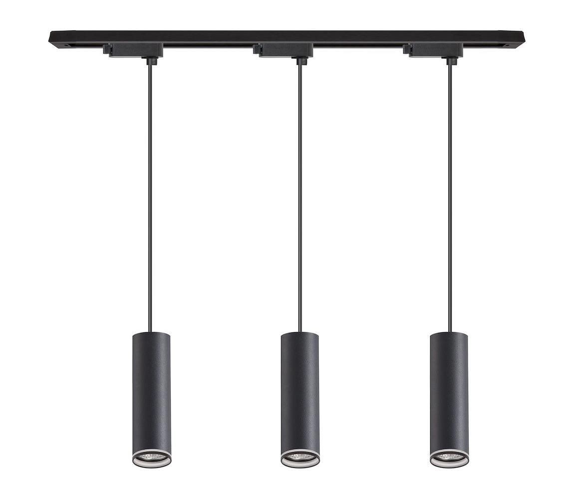 Lampa wisząca na lince do systemu szynowego PIPE 3xGU10/10W/230V czarna