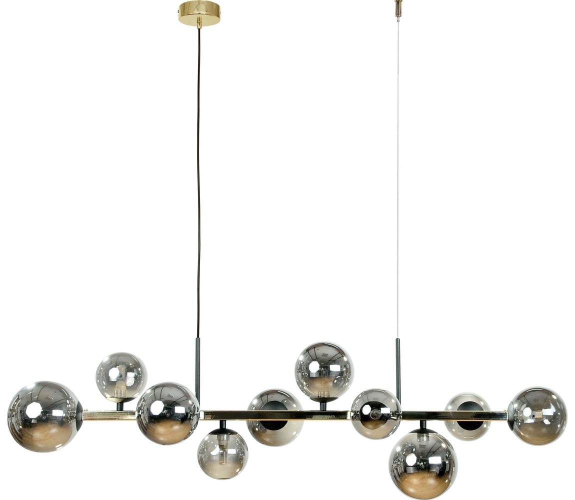 Zuma Line 1213 - Żyrandol na lince SERENITY 10xG9/8W/230V złota/dymna czerń