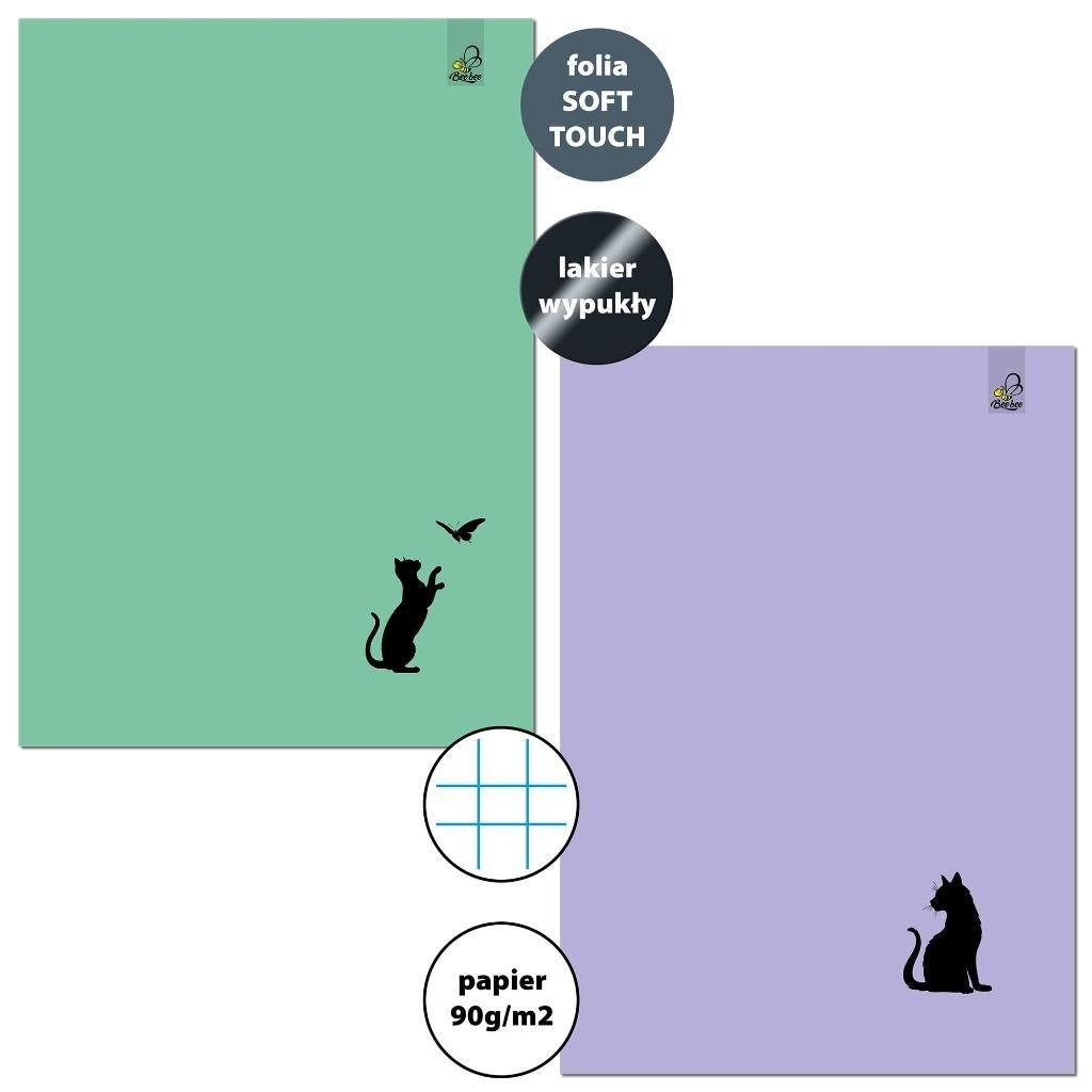 Zeszyt A432k kratka 90g Koty 6szt - zeszyt