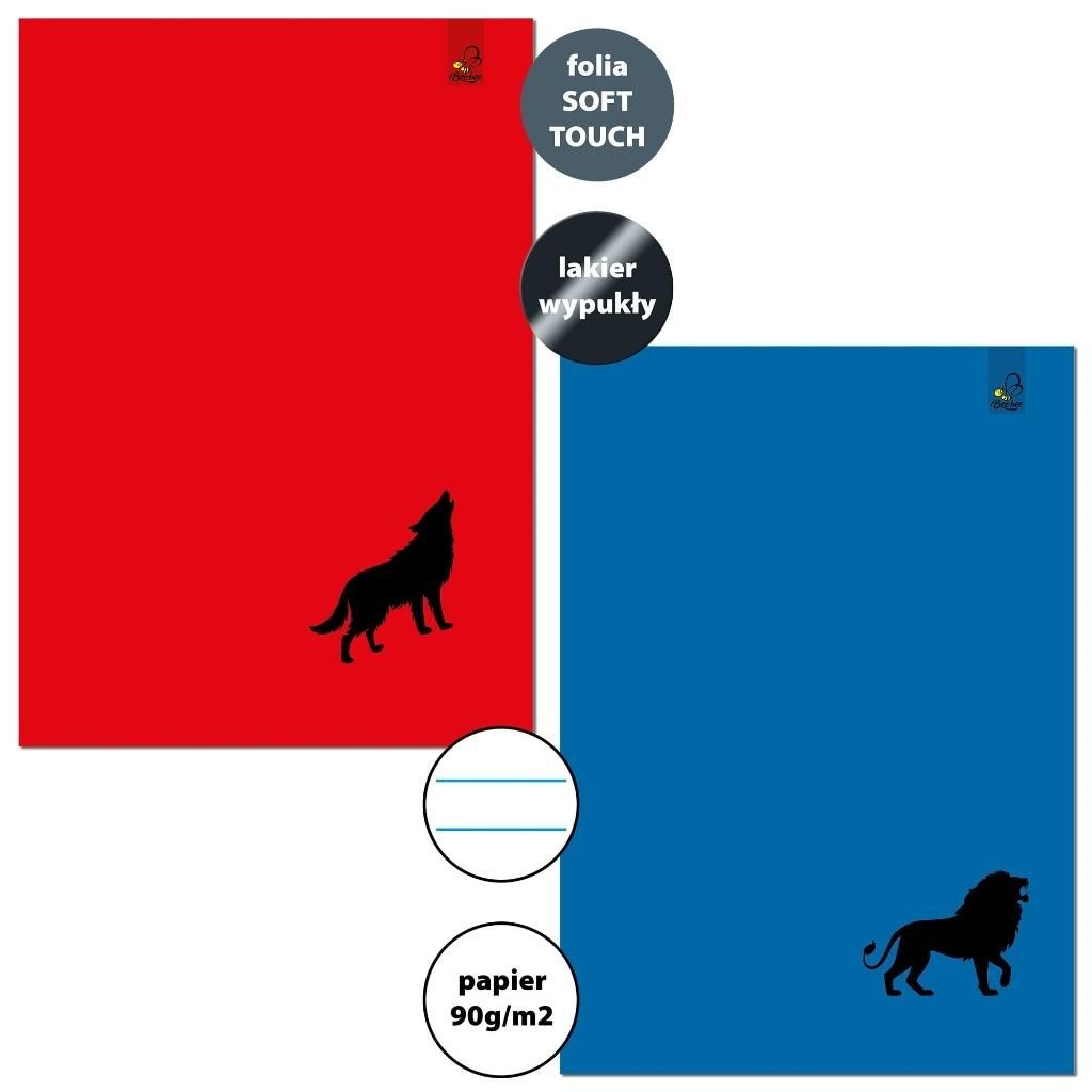 Zeszyt A432k linia 90g Wilk Lew 6szt - zeszyt