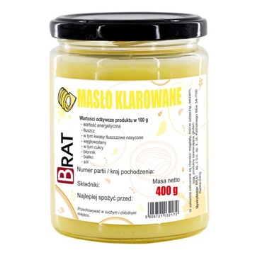 Masło Klarowane Ghee 400g Naturalne świeże keto