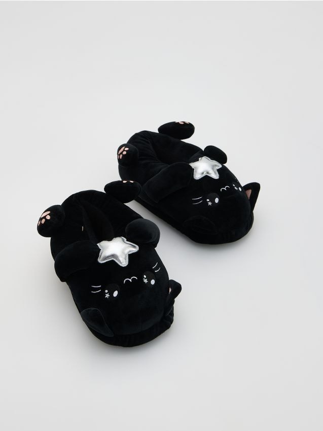 Reserved - Kapcie kotki - czarny