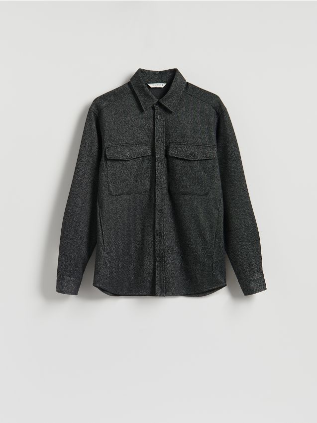 Reserved - Koszula comfort z wiskozą - jasnoszary