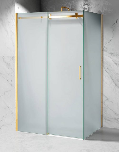 Swiss Liniger Kabina prysznicowa narożna 120x70 cm szkło 8mm mleczne profile złoty mat C20120x70GBF