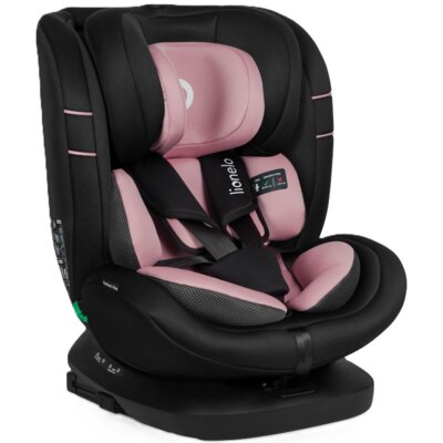 Fotelik samochodowy LIONELO Bastiaan i-Size 40-150 cm (0-36 kg) Czarno-różowy