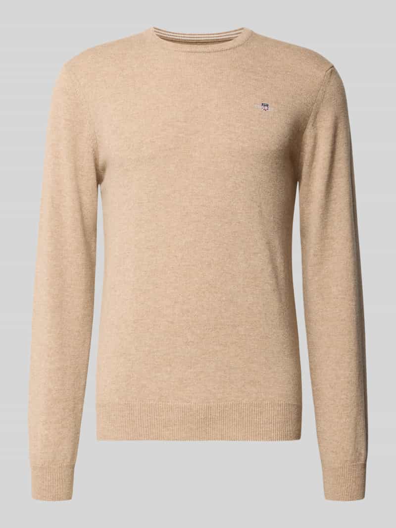 Sweter z dzianiny z prążkowanymi wykończeniami