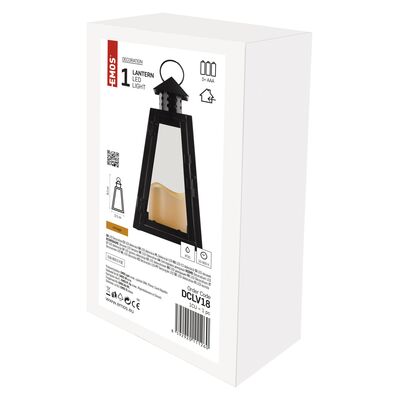 Latarnia LED prostokątna czarna 26,5 cm 3 x AAA vintage IP20