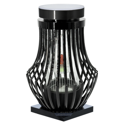 Znicz solarny Atena 15 x 31 cm zloty / srebrny / czarny