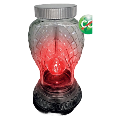 Znicz solarny Dubaj 15,5 x 34 cm czerwone światło CORTINA POLAND