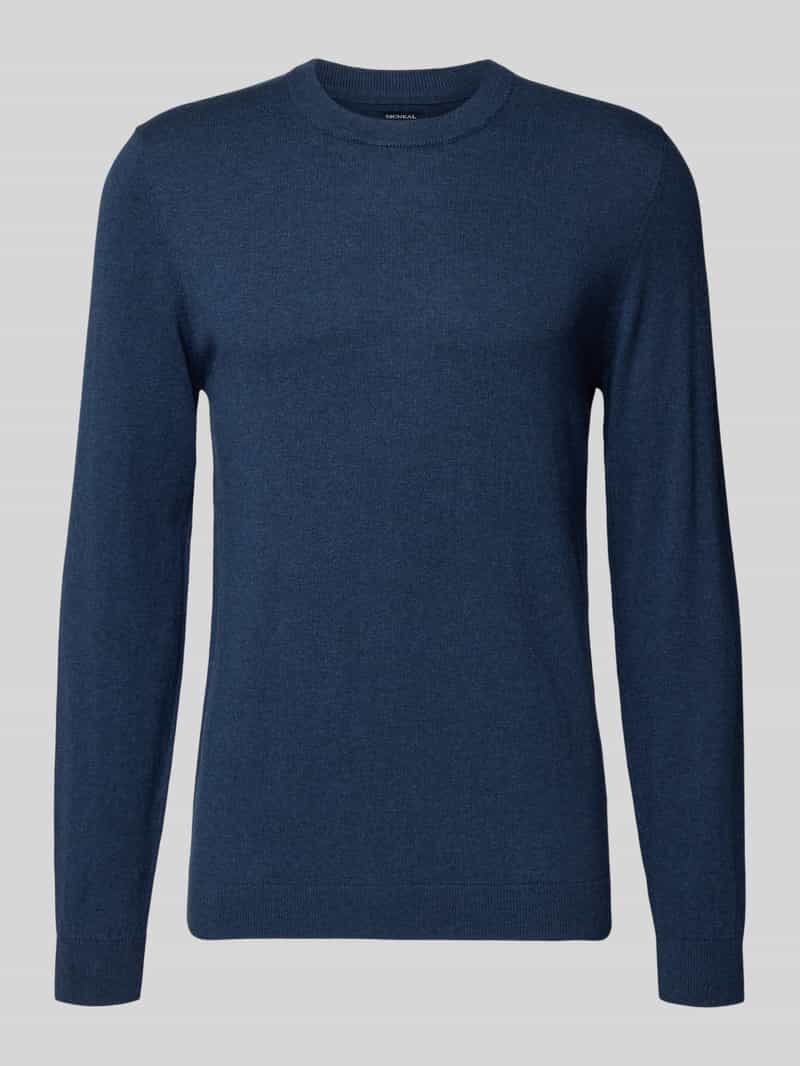 Sweter z dzianiny z prążkowanymi wykończeniami