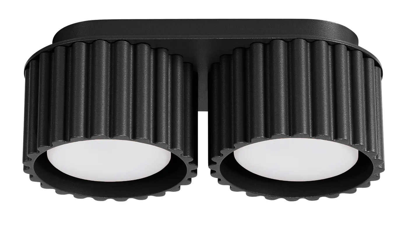 Czarny ryflowany plafon sufitowy - M147 K6-G48