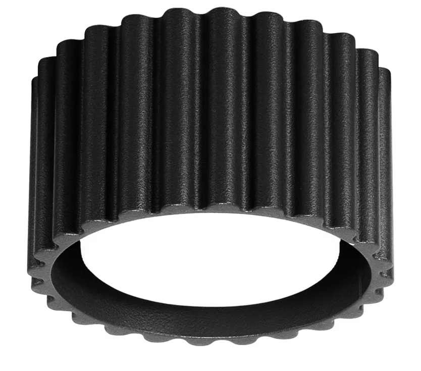 Ryflowany okrągły czarny plafon - M146 W5-K76