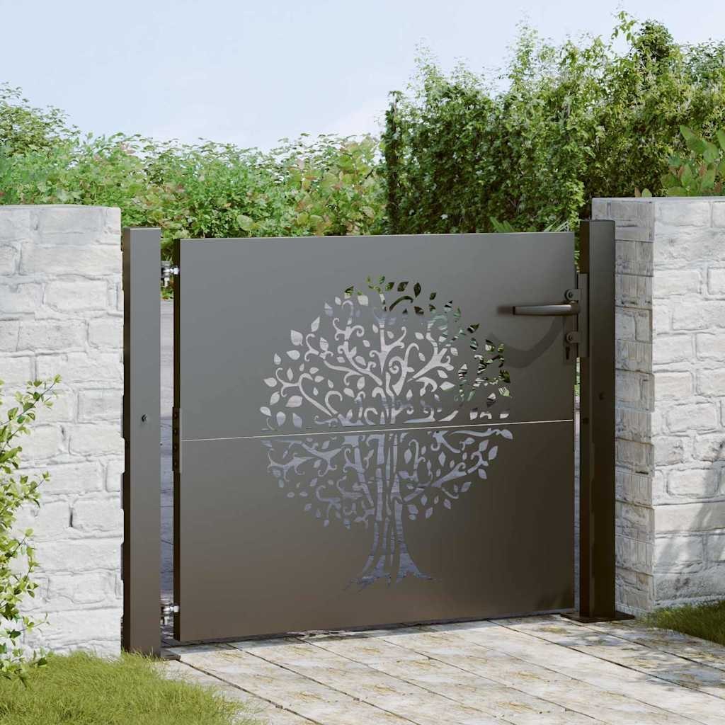 Lumarko Brama ogrodowa, Lumarko Brama ogrodowa 105x75 cm Corten Stal Motyw Drzewa