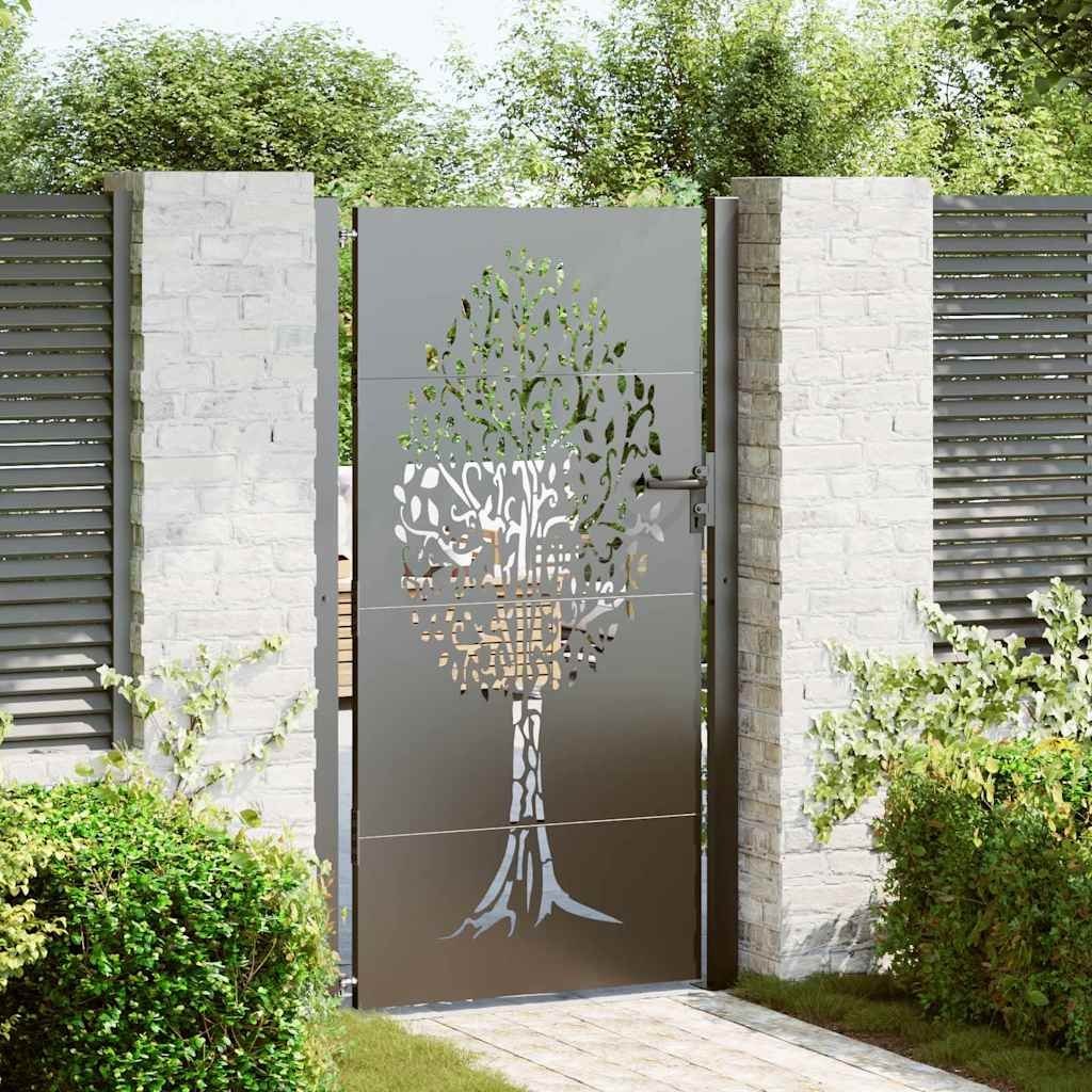 Lumarko Brama ogrodowa, Lumarko Brama ogrodowa 105x75 cm Corten Stal Motyw Drzewa