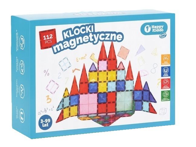 Klocki magnetyczne - 112 elementów - klocki