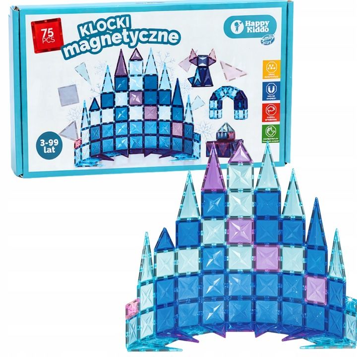 Klocki magnetyczne - 75 elementów - klocki