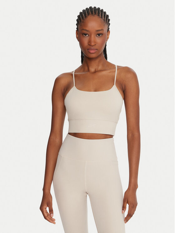 Reebok Biustonosz sportowy Reebok X Ewa Chodakowska RK25310CCW Beżowy