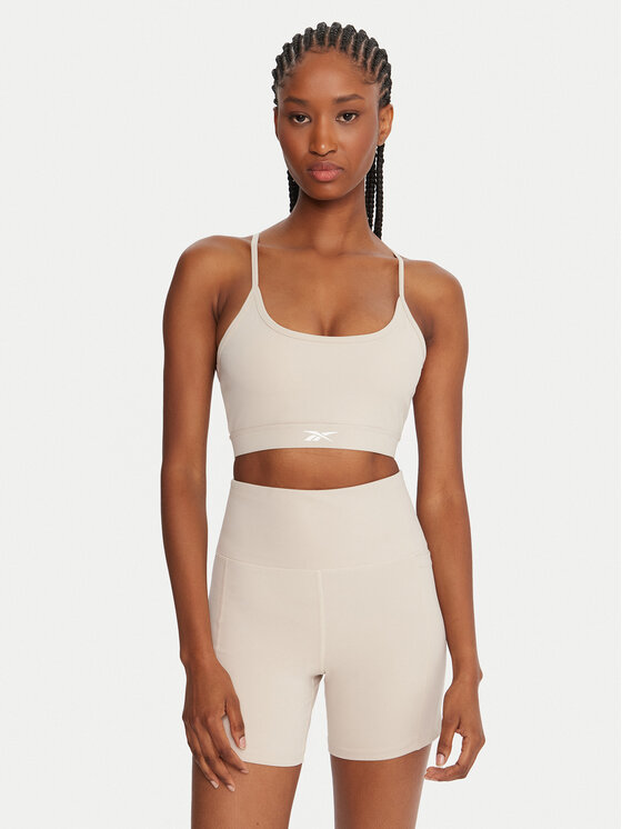 Reebok Biustonosz sportowy Reebok X Ewa Chodakowska RK25312CCW Beżowy