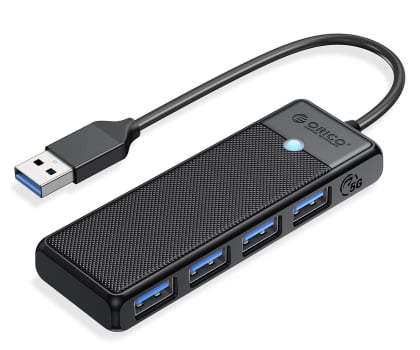 Orico Hub USB-A 4 porty USB-A 3.0 5Gbps czarny PAPW4A-U3-015-BK-BP