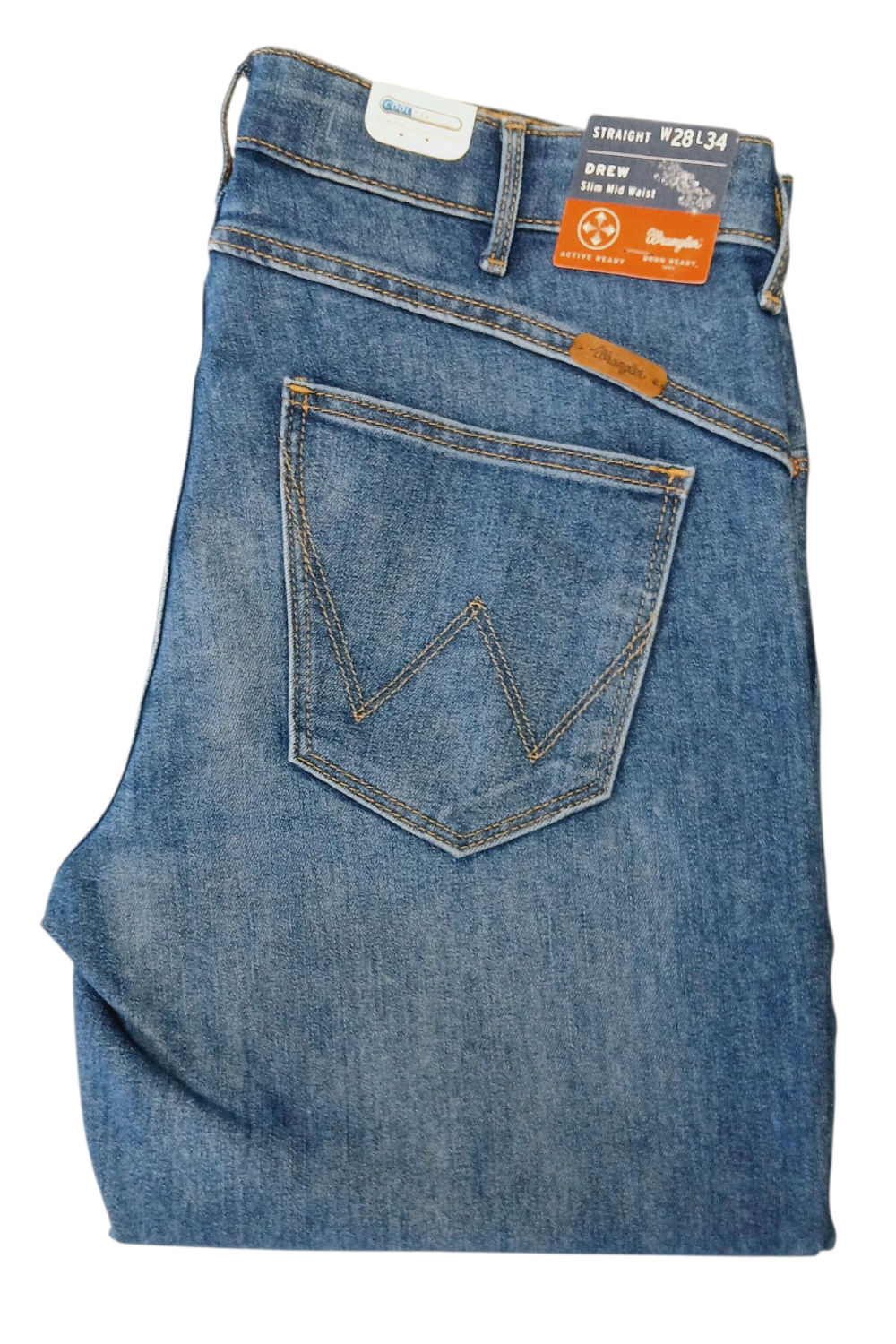 WRANGLER STRAIGHT DREW TROPICAL COOL JEANSY DAMSKIE