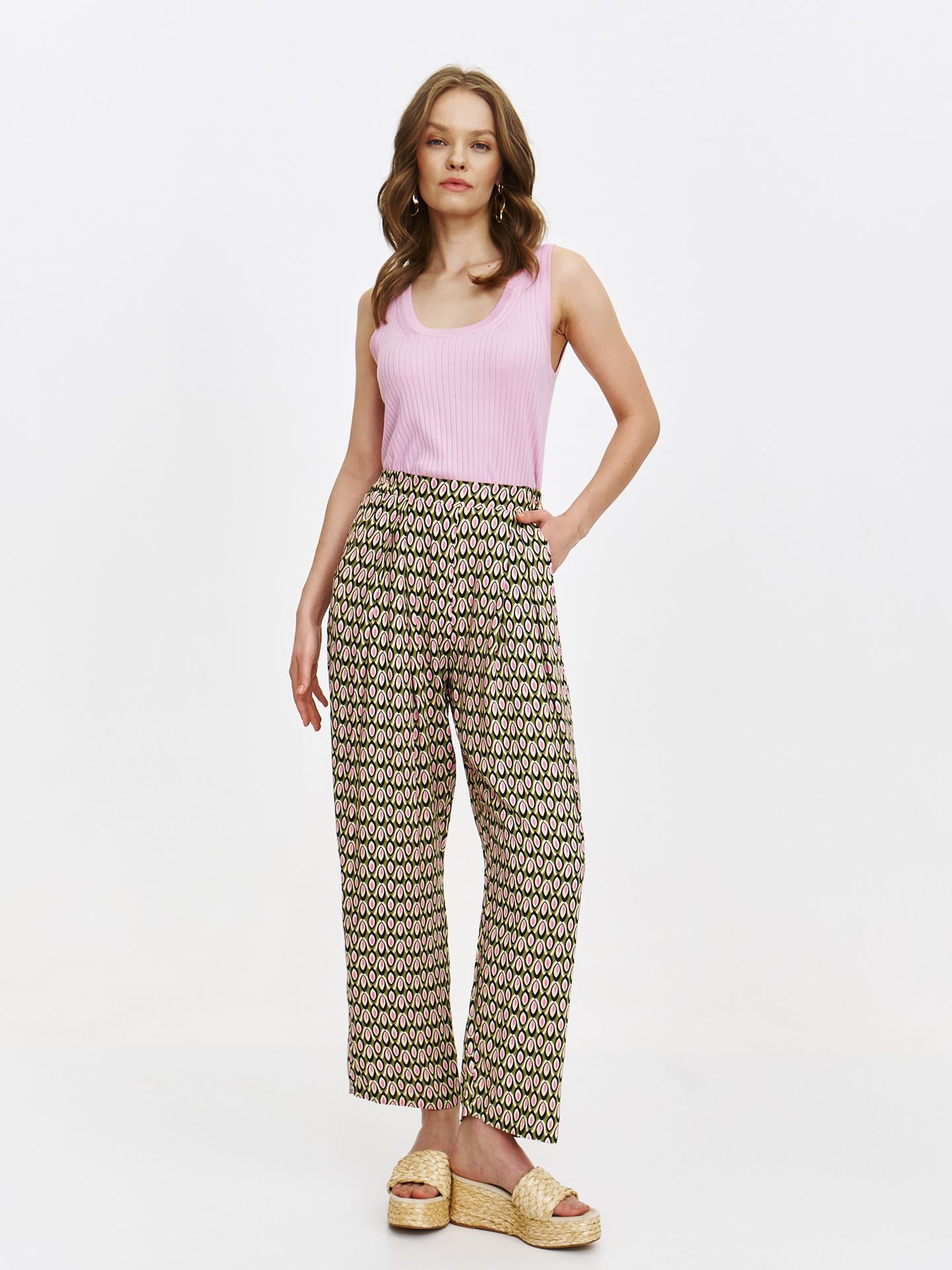 Wzorzyste spodnie z kolorowym printem